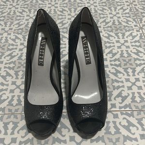 Vera Wang heels with black sparkles